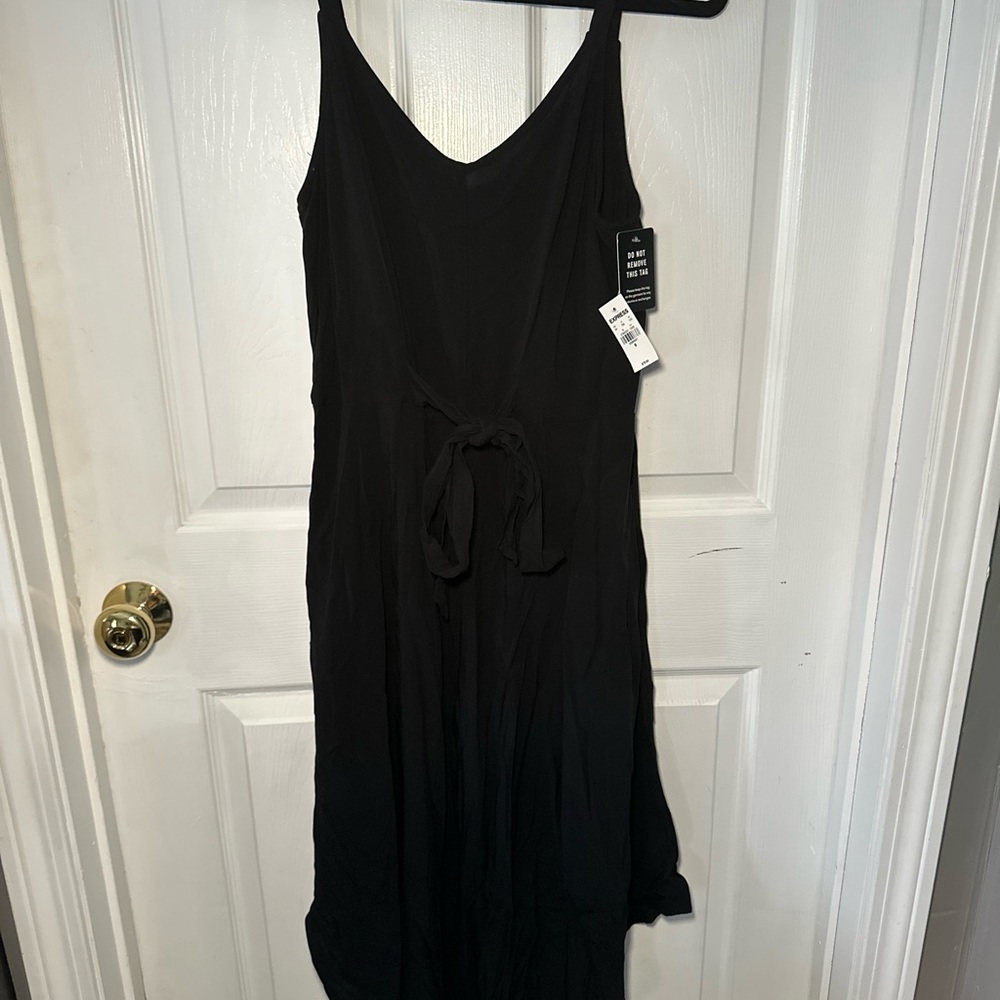 New with tags. Asymmetrical Wide Leg Linen Jumpsuit by Express.